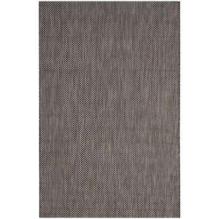 Safavieh 2 ft. 3 in. x 10 ft. Courtyard Rectangle Power-Loomed Rug Black & Beige CY8521-36621-210